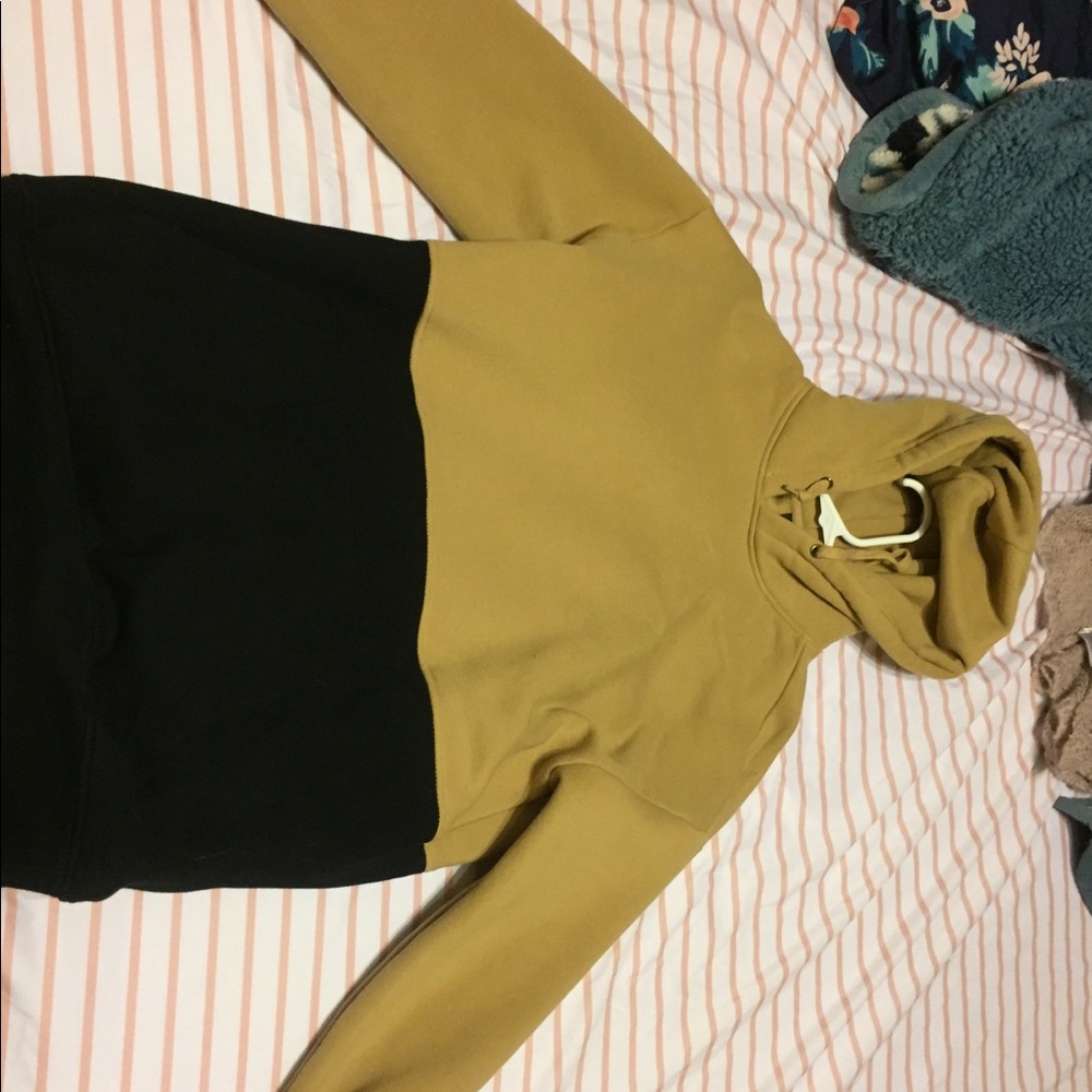 Tan and black men’s hoodie